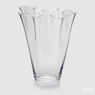 EDG Enzo De Gasperi Drappo Glass Vase H40 cm Transparent
