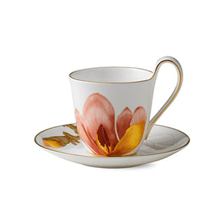 Royal Copenhagen Tazza Magnolia Flora con Piattino in Porcellana