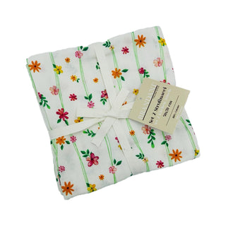 Brandani 2er-Set Polline Micro Flowers and Stripes Baumwoll-Geschirrtücher 50x70 cm