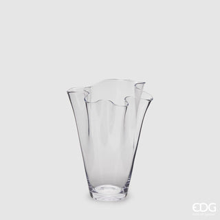 EDG Enzo De Gasperi Drappo Glass Vase H22 cm Transparent