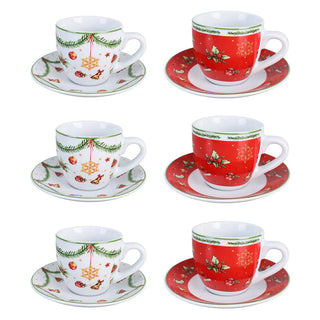 Villa Altachiara Set 6 Tazzine da Caffè Joy con Piattino in Porcellana