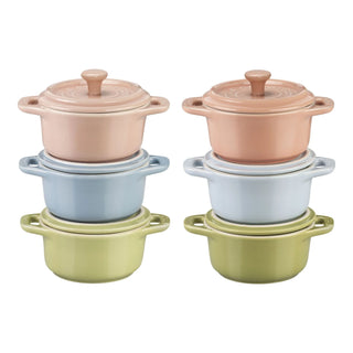 Staub Set 6 Mini Cocotte in Ceramica Colori Misti