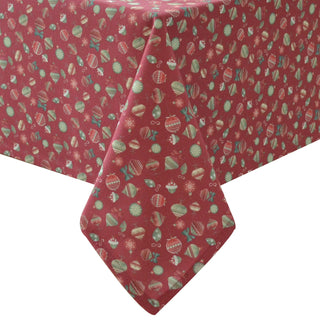 Brandani Kersttafelkleed Feestelijk Dorp 160x300 cm Rood