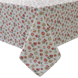 Brandani Kersttafelkleed Feestelijk Dorp 160x300 cm Wit