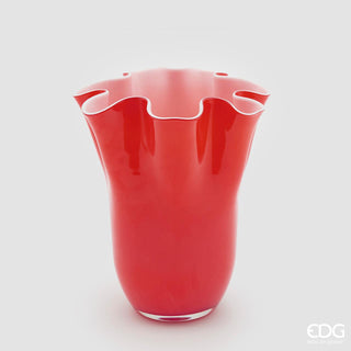 EDG Enzo De Gasperi Vaso Drappo Natalizio in Vetro H25 cm