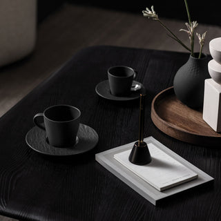 Taza de café y platillo Villeroy &amp; Boch Manufacture Rock de porcelana negra