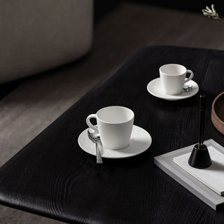 Taza de café y platillo de porcelana Villeroy &amp; Boch Manufacture Rock Blanc