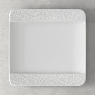 Villeroy &amp; Boch Manufacture Rock Blanc Set of 6 Square Porcelain Dinner Plates 28x28 cm White