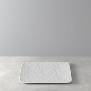 Villeroy &amp; Boch Manufacture Rock Blanc Juego de 6 platos gourmet cuadrados de porcelana 32x32 cm blanco