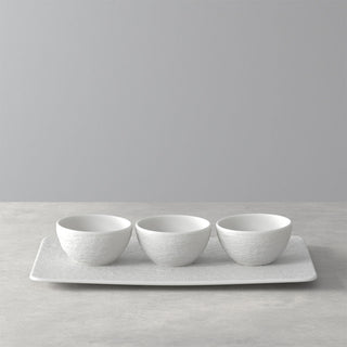 Villeroy &amp; Boch Manufacture Rock Blanc Set of 4 Porcelain Sauce Cups