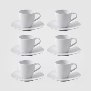 Villeroy & Boch Set 6 Tazzine da Caffè con Piattino Pura 50 ml in Porcellana Bone Premium