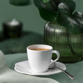 Villeroy & Boch Set 6 Tazzine da Caffè con Piattino Pura 50 ml in Porcellana Bone Premium