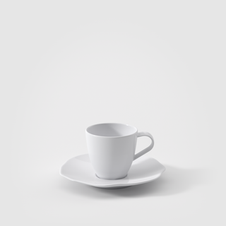 Villeroy & Boch Set 6 Tazzine da Caffè con Piattino Pura 50 ml in Porcellana Bone Premium