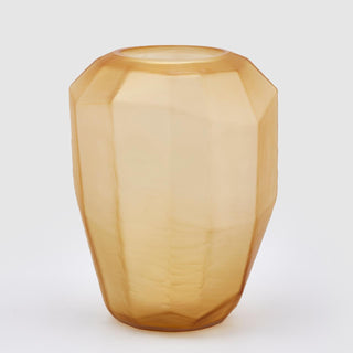 EDG Enzo De Gasperi Polyhedron Glass Vase H38 D29 cm Amber