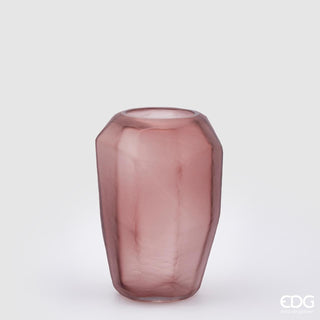 EDG Enzo De Gasperi Polyhedron Glass Vase H28 D19 cm Antique Pink