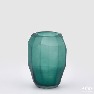 EDG Enzo De Gasperi Polyhedron Glass Vase H28 D19 cm Green