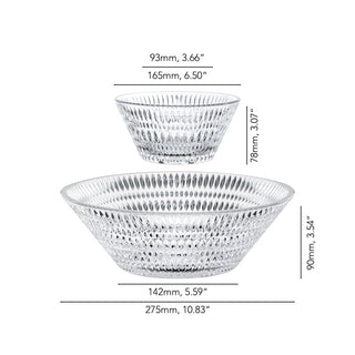 Nachtmann Ethno Set of 3 Crystal Glass Bowls D27 D17 cm
