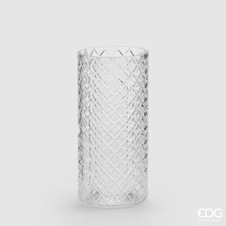 EDG Enzo De Gasperi Cylindrical Vase with Rhombuses h19 cm