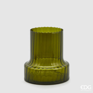 EDG Enzo De Gasperi Optic Glass Vase H28 D26 cm Green