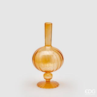 EDG Enzo De Gasperi Single Flower Ovoid Glass Vase H25 cm Amber