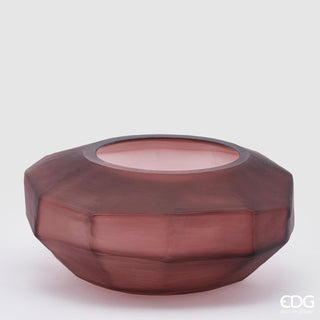 EDG Enzo De Gasperi Polyhedron Glass Vase H15 D34 cm Antique Pink