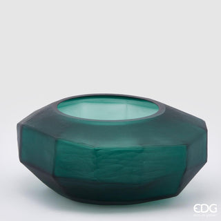EDG Enzo De Gasperi Polyhedron Glass Vase H15 D34 cm Green
