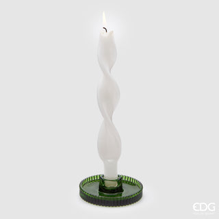 EDG Enzo De Gasperi Pine Candle Holder in Glass H13 cm