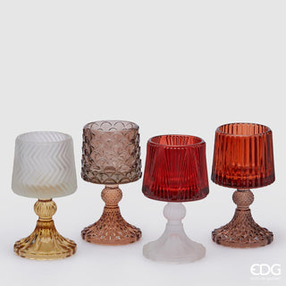 EDG Enzo De Gasperi Offer Set 4 Multicolor Candle Holders H15 cm