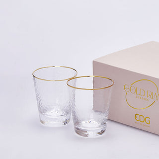 EDG Enzo De Gasperi Set of 6 Goldrim Glasses 350 ml