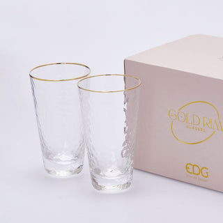 EDG Enzo De Gasperi Set of 6 Goldrim Glasses 490 ml