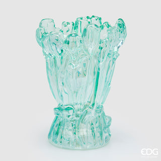 EDG Enzo De Gasperi Vaso Tulipano H30 D22 cm in Vetro Verde