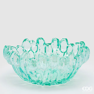EDG Enzo De Gasperi Vaso Tulipano H12 D30 cm in Vetro Verde
