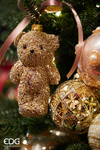 EDG Enzo de Gasperi Decorazione Orsacchiotto Pendente Oro H 14 cm
