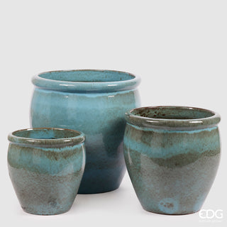 EDG Enzo De Gasperi Vase Glaze Domed H65xD65 cm Turquoise