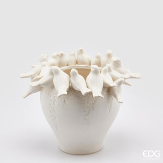 EDG Enzo De Gasperi Colombe Vase H26 D32 cm Ivory