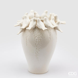 EDG Enzo De Gasperi Colombe Vase H33 D29 cm Ivory