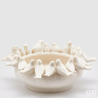 EDG Enzo De Gasperi Colombe Centerpiece Vase H15 D38 cm Ivory