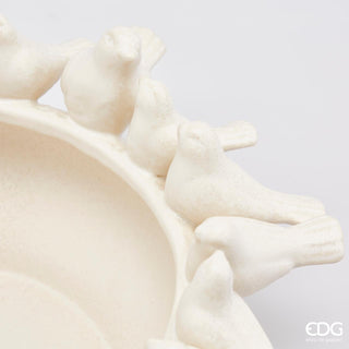 EDG Enzo De Gasperi Colombe Centerpiece Vase H15 D38 cm Ivory