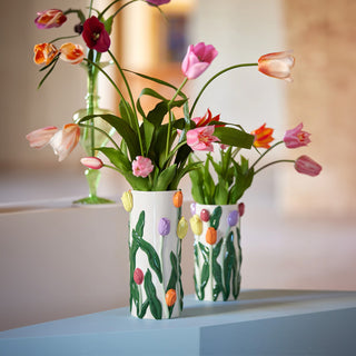 EDG Enzo De Gasperi Tulip Cylinder Vase H28 cm in Ceramic