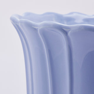 EDG Enzo De Gasperi Tulip Vase Cup with Ceramic Foot H41 cm Indigo
