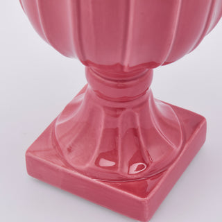 EDG Enzo De Gasperi Tulip Vase Cup with Foot in Ceramic H30 cm Antique Pink