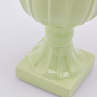 EDG Enzo De Gasperi Tulip Vase Cup with Foot in Ceramic H30 cm Green