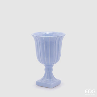 EDG Enzo De Gasperi Tulip Vase Cup with Ceramic Foot H30 cm Indigo