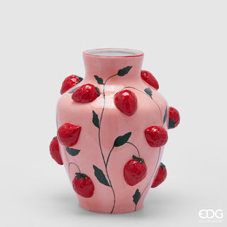 EDG Enzo de Gasperi Vase Strawberries Amphora H31 D25 cm Pink