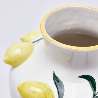 EDG Enzo de Gasperi Zitronenvase Amphore H31 D26 cm Weiß