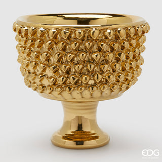 EDG Enzo De Gasperi Vaso Fenice Pigna con Piede H31xD33 cm Oro