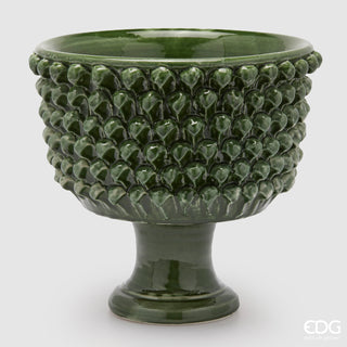 EDG Enzo De Gasperi Vaso Fenice Pigna con Piede H31xD33 cm Verde