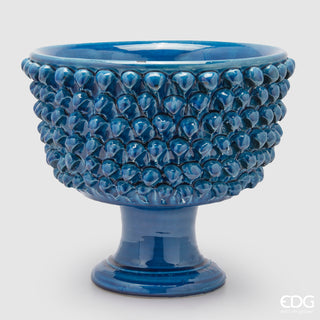 EDG Enzo De Gasperi Fenice Pinecone Vase with Foot H31xD33 cm Blue