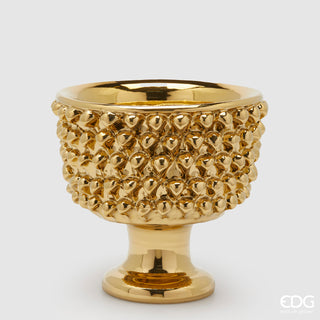 EDG Enzo De Gasperi Vaso Fenice Pigna con Piede H24,5xD28 cm Oro