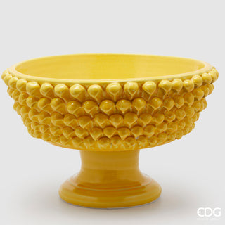 EDG Enzo De Gasperi Vaso Fenice Pigna con Piede H24,5xD40 cm Giallo